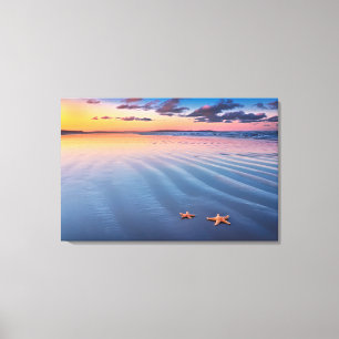 Starfish auf Sand Leinwanddruck