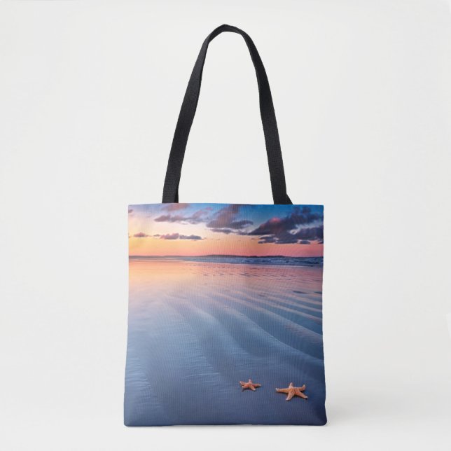 Starfish auf Sand Tasche (Vorderseite)
