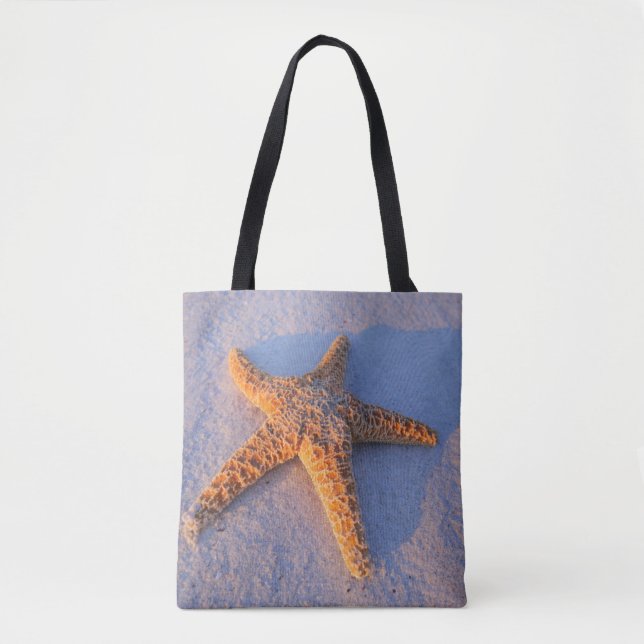 Starfish auf weißem Sand Tasche (Vorderseite)