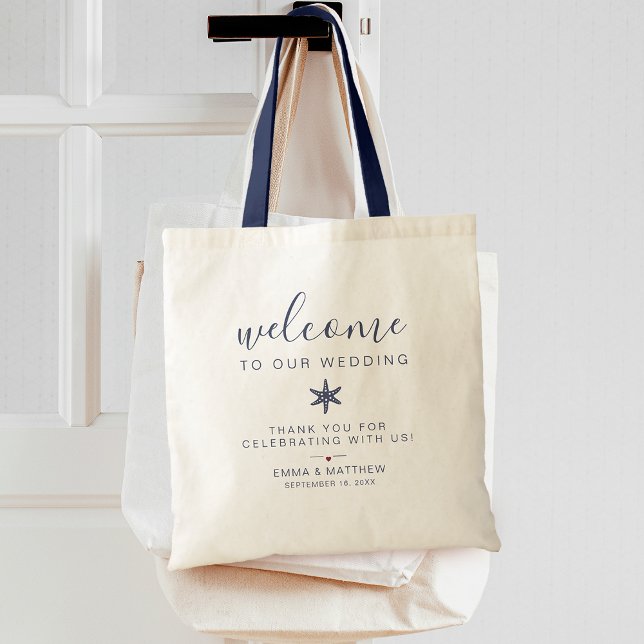 Starfish Beach Begrüßung Tragetasche (Starfish Beach Welcome Wedding Tote Bag)