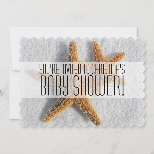 Starfish Beach Boy ou Girl Baby Shower Invitations (Devant)