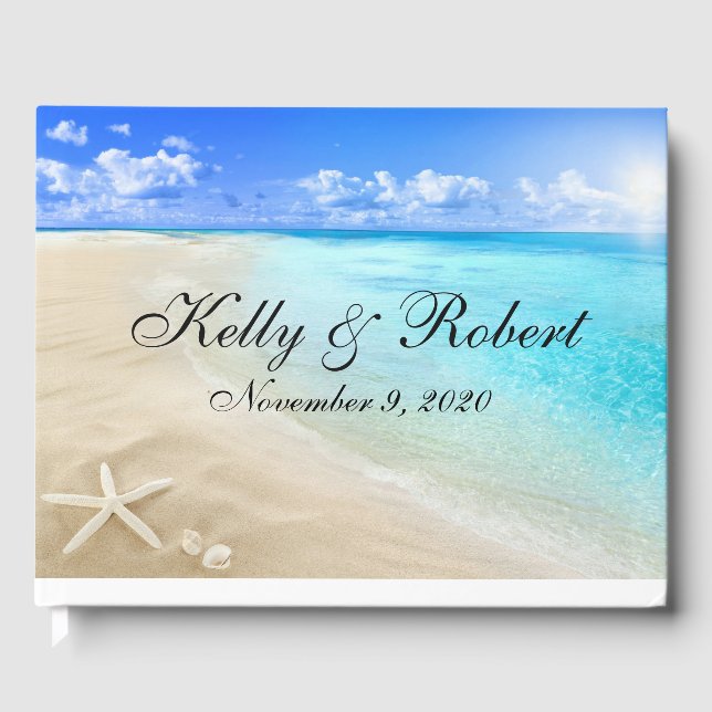 Starfish Beach Custom Wedding Gästebuch (Vorderseite)