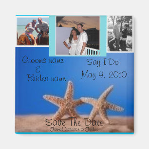 Starfish BEach Enregistrer la date 3 photo Magnet