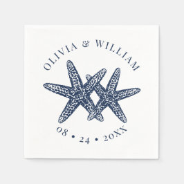 Starfish Beach Hochzeit Küste Blue Blue Serviette