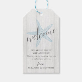 Starfish Beach Hochzeit rustikale Begrüßungstasche Geschenkanhänger