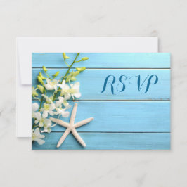 Starfish Beach Hochzeitkarten mit Orchideen RSVP Karte