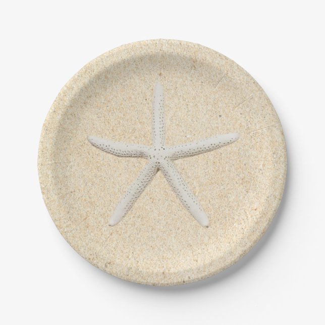 Starfish Beach Hochzeitspapier Pappteller (Vorderseite)
