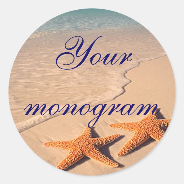 Starfish Beach Hochzeitstil Umschlag Aufkleber Lab (Vorderseite)
