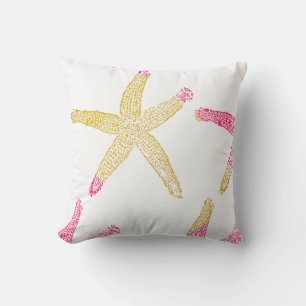 Starfish Beach Hot Pink Glitterie Gold Niedlich Kissen