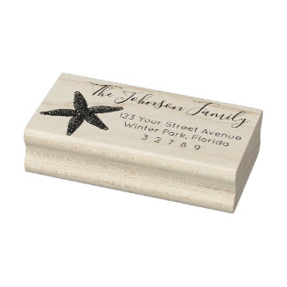 Starfish Beach House Geschenk Rücksendeadresse Bri Gummistempel