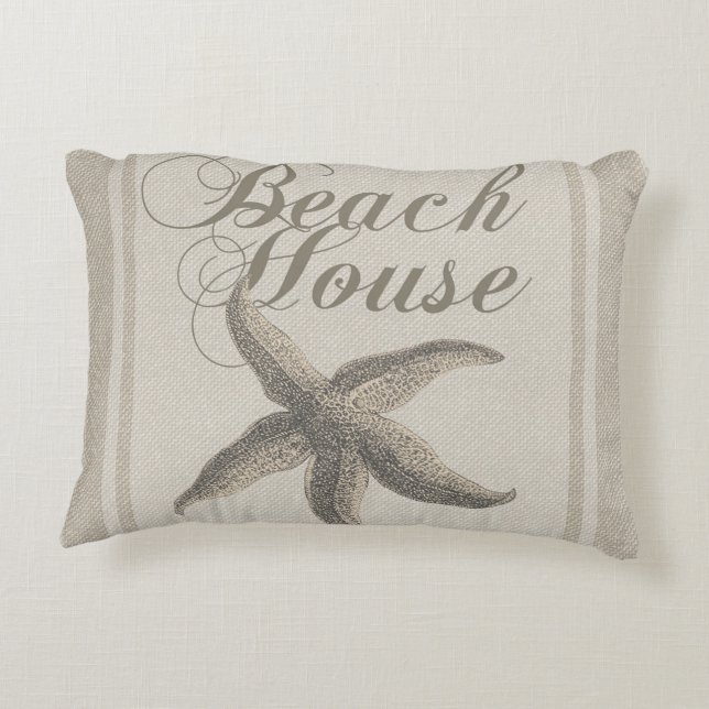 Starfish Beach House Küste Dekokissen (Rückseite)