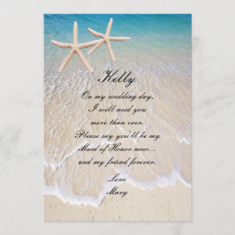 Starfish Beach Mariage Carte d'honneur