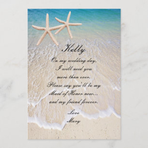 Starfish Beach Mariage Carte d'honneur