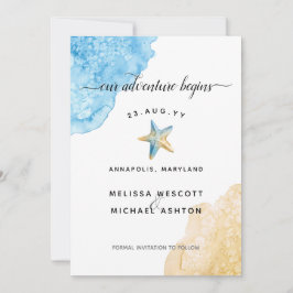 Starfish Beach Moderne Hochzeit an der Küste Save The Date