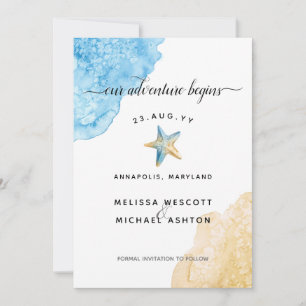 Starfish Beach Moderne Hochzeit an der Küste Save The Date