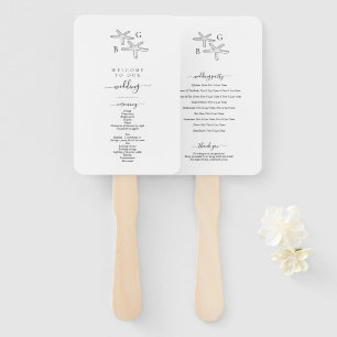 Starfish Beach Monogram Hochzeitsprogramm Fächer
