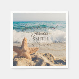 Starfish Beach Ocean Sand zwischen Toes Wedding Serviette