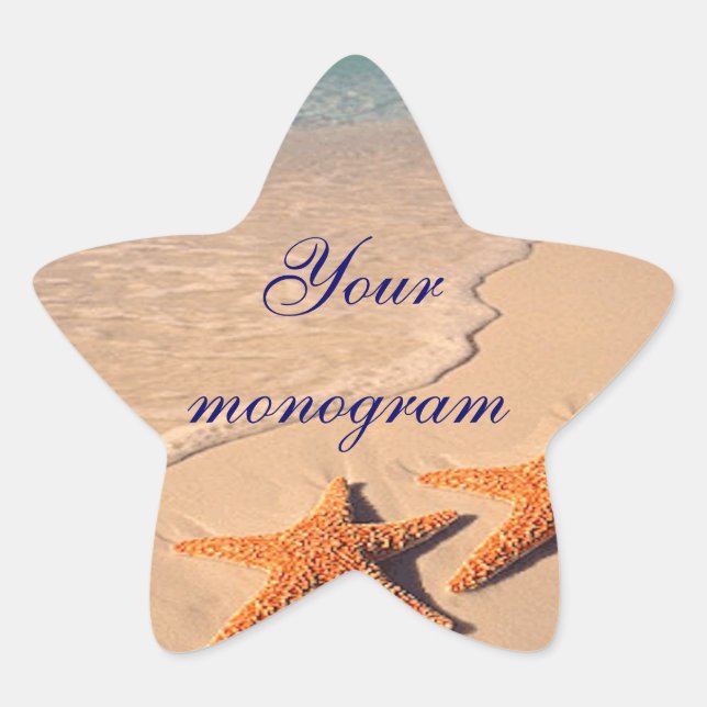 Starfish Beach Ocean Wedding Umschlag Aufklebers L Stern-Aufkleber (Vorderseite)