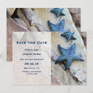 Starfish Beach Rocks Save the Date Hochzeitsreise Einladung