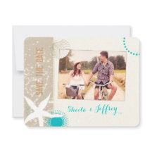 Starfish + Beach Sand Wedding Foto Save the Date