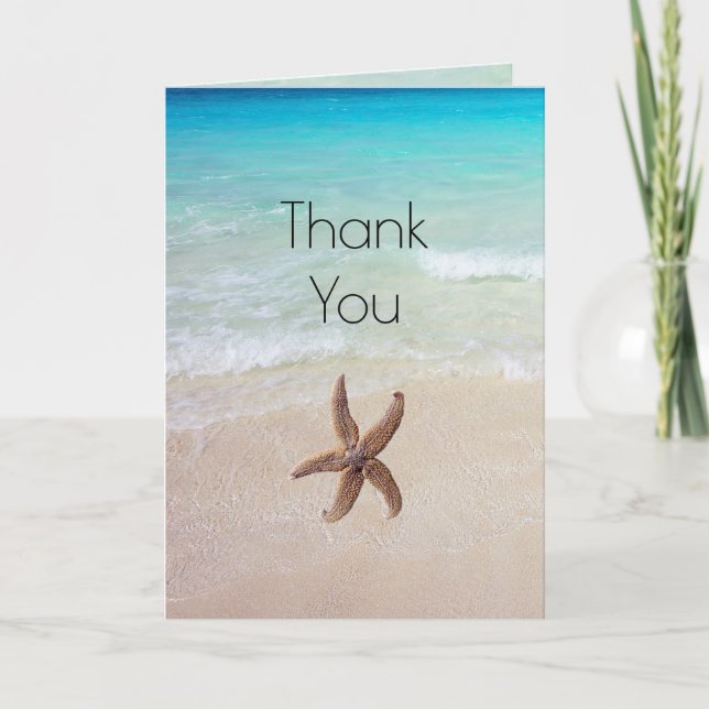Starfish Beach Scene Vielen Dank Message Card Einladung (Vorderseite)