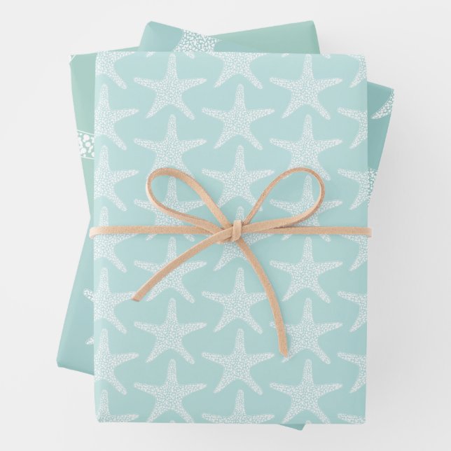 Starfish Beach Summer Nautic Pattern Geschenkpapier Set (Beispiel)