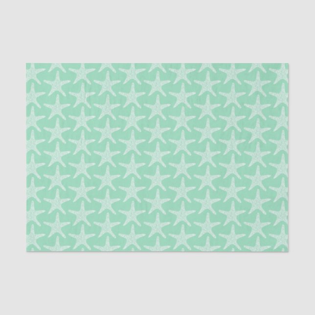 Starfish Beach Summer Nautic Pattern Seidenpapier (Vorderseite)