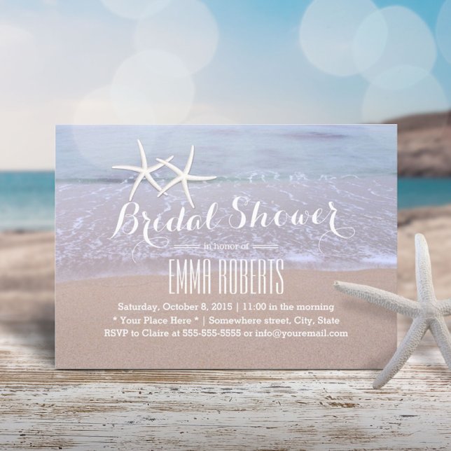 Starfish Beach Wedding Brautparty Einladung (Von Creator hochgeladen)