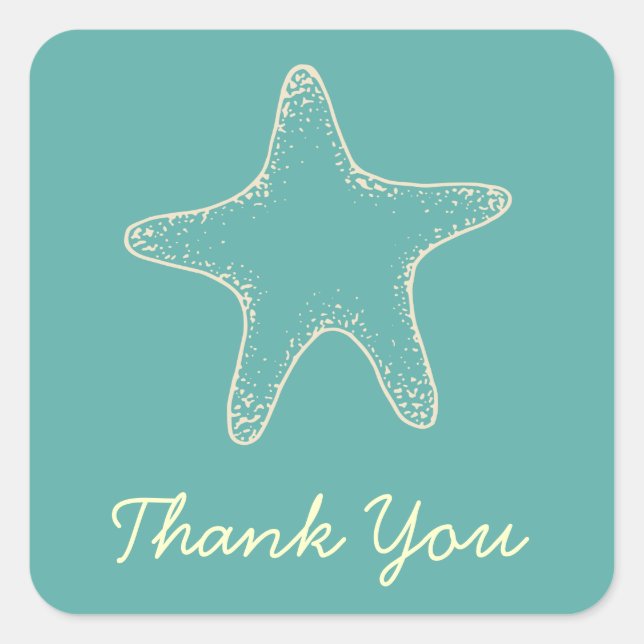 Starfish Beach Wedding Danke Stickers (Vorderseite)