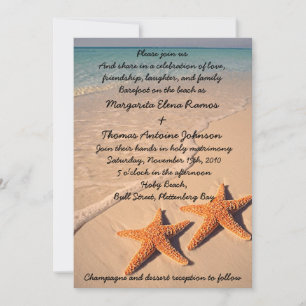 Starfish Beach Wedding Invitation ou faire-part