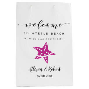 Starfish Begrüßungstasche, Hochzeit in Urlaubsort  Mittlere Geschenktüte