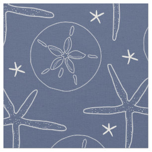 Starfish, blau-weiße Küste, Sand Dollar Stoff