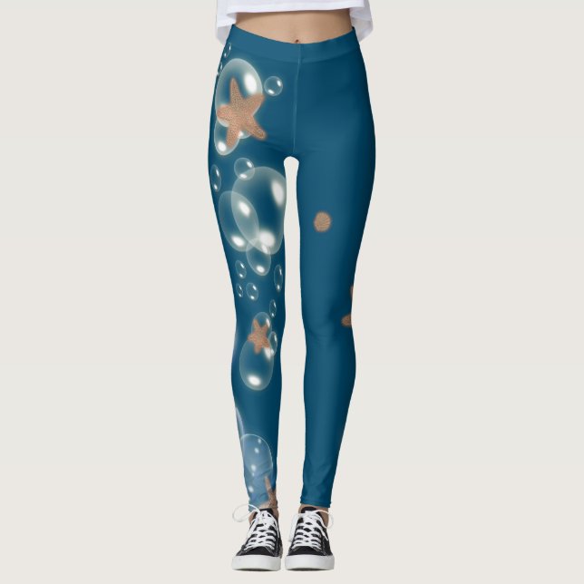 Starfish-blaue Orange | wählen Farbe Leggings (Vorderseite)