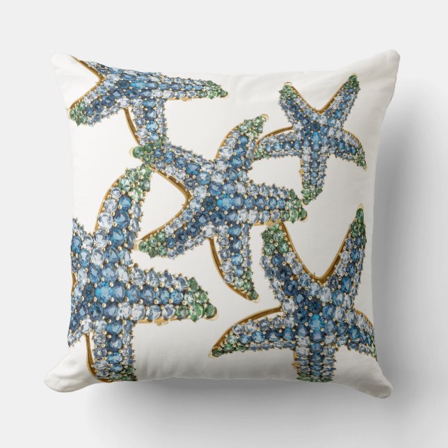 Starfish-blauer diamante de kissen (Vorderseite)