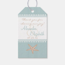 Starfish Blue Beach Wedding Guest Gast Vielen Dank Geschenkanhänger