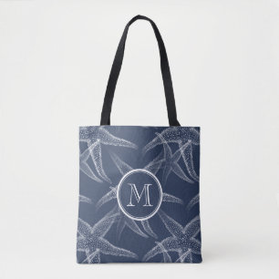 Starfish Blue Monogram Beach Totbeutel Tasche