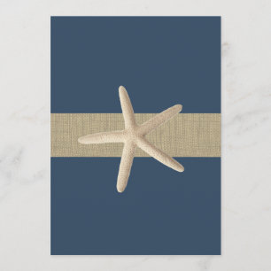 Starfish Blue Stripes Beach Hochzeit Einladung