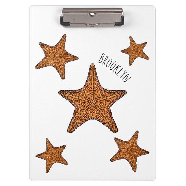 Starfish Cartoon Klemmbrett (Vorderseite)