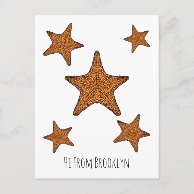 Starfish Cartoon Postkarte (Vorderseite)