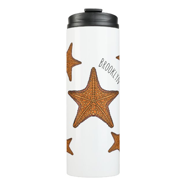Starfish Cartoon Thermosbecher (Vorderseite)
