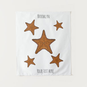 Starfish Cartoon Wandteppich