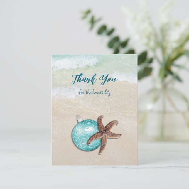 Starfish Christmas Hospitality Carte de remercieme (Debout devant)