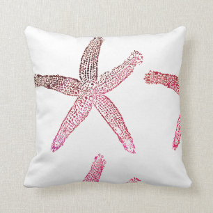 Starfish Coastful farbiges Muster Rosa Braun Weiß Kissen
