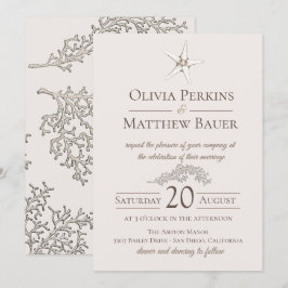 Starfish Coral Beach Hochzeit Einladung