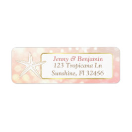 Starfish Coral Bokeh Rücksendeadressen-Aufkleber
