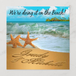 Starfish Couple FRAGE, IHRE NAMEN IN SAND ZU BRING Einladung