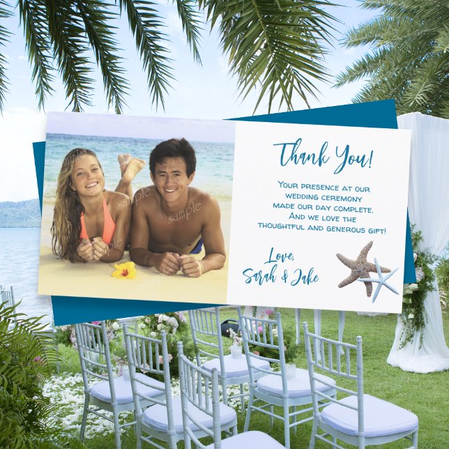 Starfish Couple Mariage Photo Merci Cartes (Créateur téléchargé)