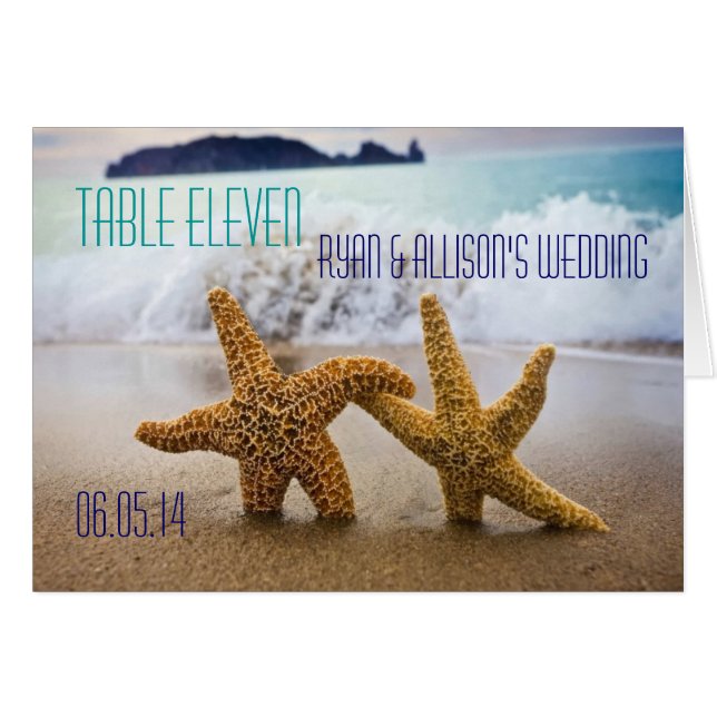 Starfish Couple Table Card (Vorderseite (Horizontal))