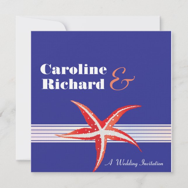 Starfish - Einladung zur Hochzeit von Seeleuten (Vorderseite)