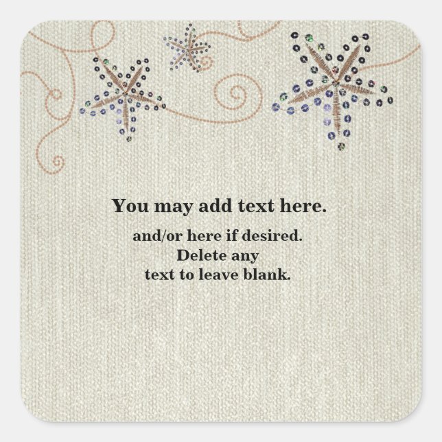 Starfish Elegance Beach Wedding Favor Sticker (Vorderseite)
